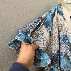 Floral Blue and White Dress